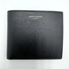 美品☆サンローランパリ 二つ折り財布 小銭入れ付 YSL 396303 ブラック