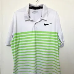 Nike ナイキゴルフ　DRI-FIT ボーダー柄　ポロシャツ L