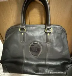 キタムラ 本革 ボストンバッグ ブラック 大容量 鍵・カデナ付き 旅行/出張