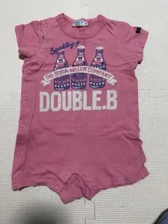 DOUBLE.B ピンク ドット柄ロンパース 80 半袖 夏服