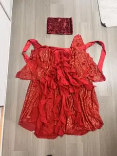 ベリーダンス　衣装セット　赤　レッド
