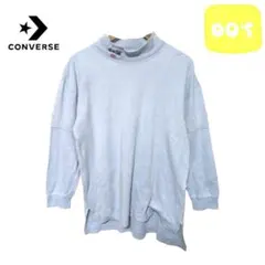 y2k 00s コンバース アイスブルー モックネック ロゴ 長袖Tシャツのサムネイル