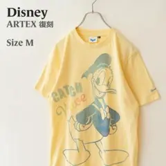Disney ディズニー ARTEX 復刻 ドナルドダッグ Tシャツ 黄色 M