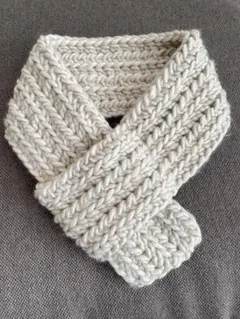 ハンドメイド　マフラー　幼児　キッズ　ベビー　ベージュ