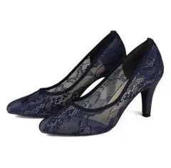 LiBERTYDOLL 走れる美脚パンプス 8cm ネイビーフラワーLA