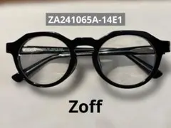 zoff 度なし ボストン型 黒縁メガネ