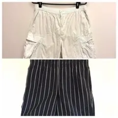 GU ハーフショートパンツ　2枚セット　ホワイト　ネイビー　メンズ