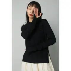 HeRIN.CYEヘリンドットサイ　シャーリングトップス　ブラック　フリーサイズのサムネイル