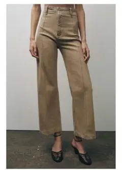 【3月29日まで限定価格】ZW コレクション ハイウエストワイドレッグデニム