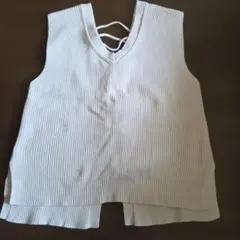 GU ホワイト ニットベスト S