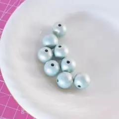 ライトブルー パールビーズ 約1.3cm 8個セット