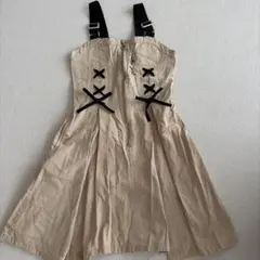 ALGY ベージュ ジャンバースカート フロントジップ　Ｍサイズ　ワンピース