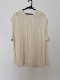 AMERICAN HOLIC ケーブル編み ニットベスト ホワイト