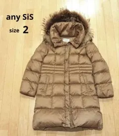 any SiS　ファー付きダウンコート　ジャケット　ラクーンファー　ゴールド
