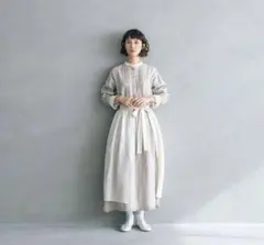 kazumi×Samansa Mos2✿エプロン&リネンスカート ベージュ