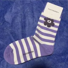 新品marimekko ソックス 靴下 ボーダー 花柄