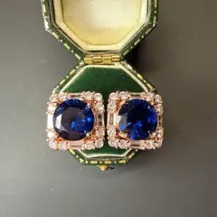 宝石ピアス　サファイア風　新品未使用　セット可　716