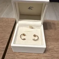 4°C フープピアス ストーン付き