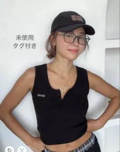 新品未使用 ALEXIA STAM アリシアスタン ニットタンクトップ ブラックのサムネイル