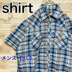 YB96【US輸入】半袖シャツ【メンズXL】チェック