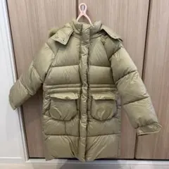 カーキ ダウンコート ファー付き　140