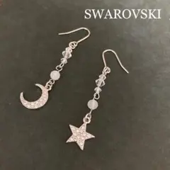☆sale☆ 月と星のアシンメトリーピアス　スワロフスキー　クリスタル