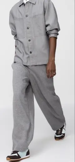 【完売品】UNIQLO C スウェットワイドパンツ グレー　S