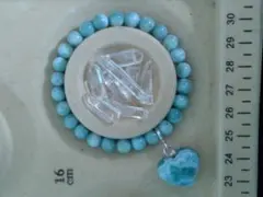 ラリマーブレスレット ハートチャーム 高品質