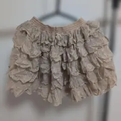 アイボリー フリル ミニスカート