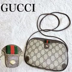 極美品 オールドグッチ GGスプリーム ミニショルダーバッグ シェリーライン