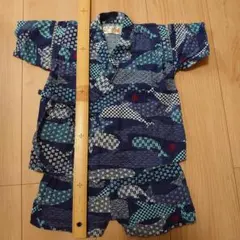 クジラ柄 甚平 上下セット 90cm