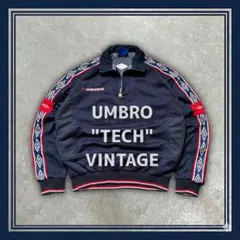 90s UMBRO ハーフジップトラックジャケットアンブロジャージ刺繍ロゴ　M
