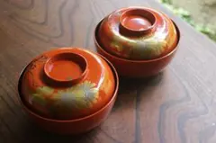 バラ売り可！時代金縁朱漆に極上風物蒔絵の映えるお椀６点（検輪島塗蒔絵椀 バラ売り可！時代金縁朱漆に極上風物蒔絵の映えるお椀10点（検