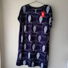 グラニフ　鳥柄？フレンチ袖　丈長めTシャツ　チュニック　涼しいのサムネイル