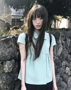SHEIN 半袖ブラウス ミントグリーン