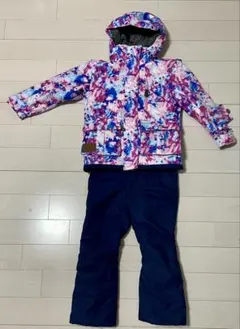 美品120 キッズ　手袋付　子供　スノーボードウェア　上下セット　スキーウェア