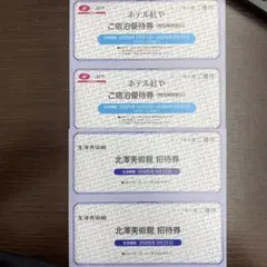 ホテル紅や　ご宿泊優待券（特別期間割引）2枚&北澤美術館招待券2枚セット