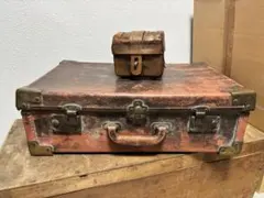 1910s antique trunk アンティーク 本革 トランク クロモス - メルカリ
