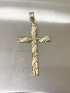 大きめ クロスペンダントトップ 14k コンビ 珍しいデザイン 美品 