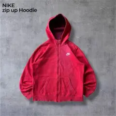 NIKEナイキフルジップパーカー鬼フェード赤レッドサーモンピンク短丈y2k古着