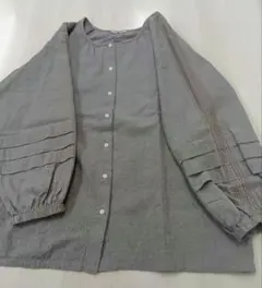 サマンサモスモス グレー長袖シャツ レース装飾