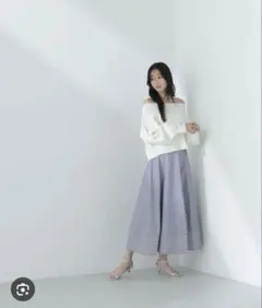 ストライプフレアスカート NATURAL BEAUTY BASIC