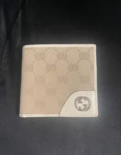 GUCCI 二つ折り財布 ベージュ
