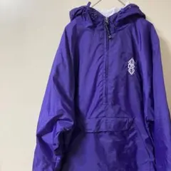 90s ビンテージ　アノラックパーカー紫 フード付き　M位　ナイロンジャケット