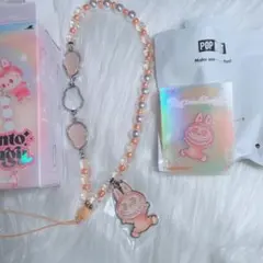 正規品 ラブブLABUBU Energyストラップ、チャーム、HAPPINESS