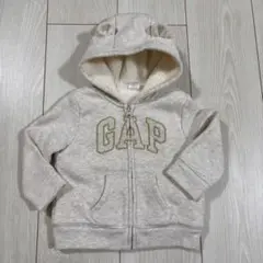 GAPロゴ ジップアップパーカー　くま耳　モコモコ　ボア