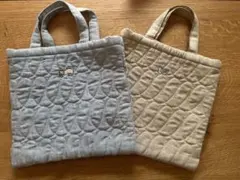 POOL キルティング 手提げ袋 鳥刺繍 ベージュ