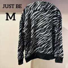 JUST BE ゼブラ柄 パーカー【M】 裏起毛 秋冬 レディース あったかい