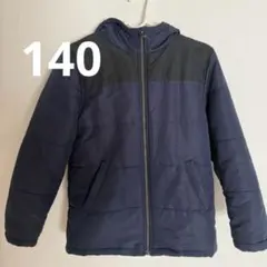 ネイビー フード付き 中綿コート　140