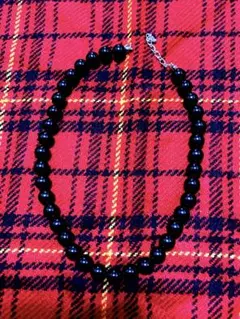 【冠婚葬祭】ブラックパール風　ビーズネックレス